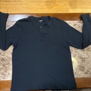 Old Navy Black Henley Shirt
